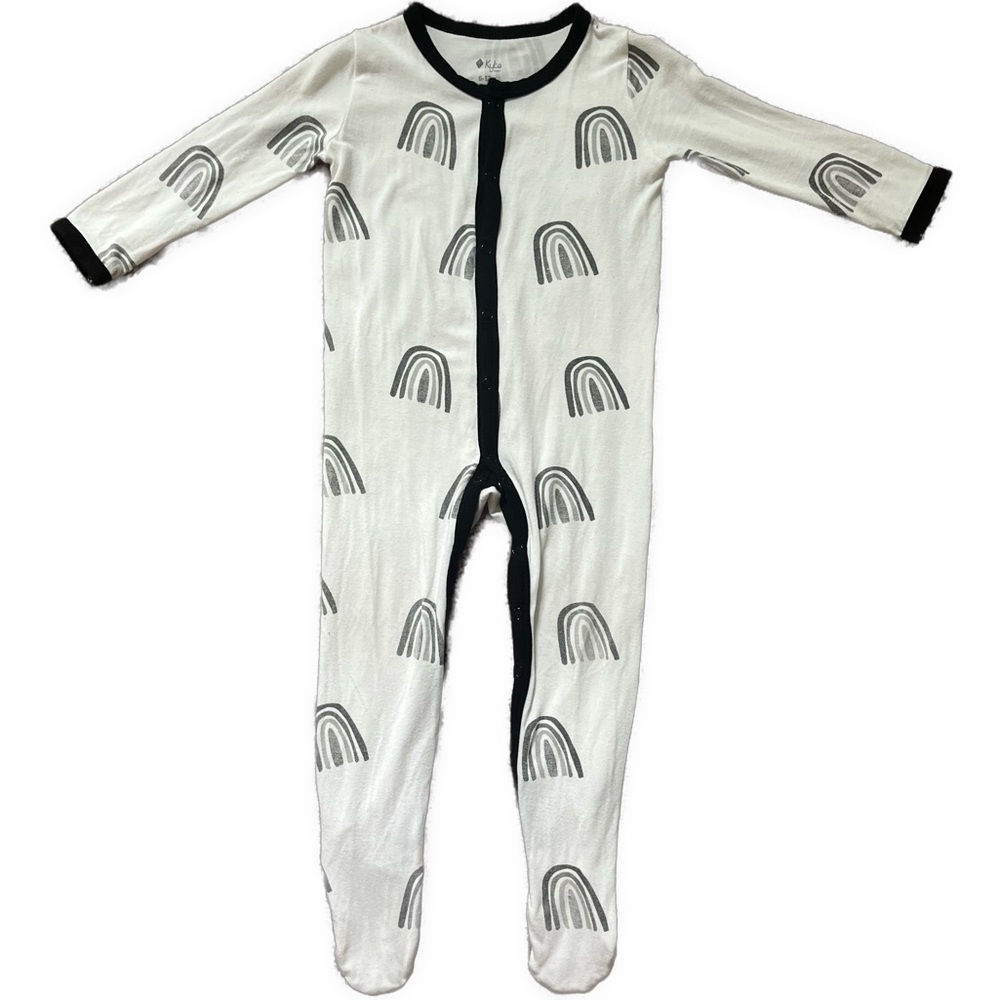 Kyte Baby Black and White Rainbows Footie 6-12 Months